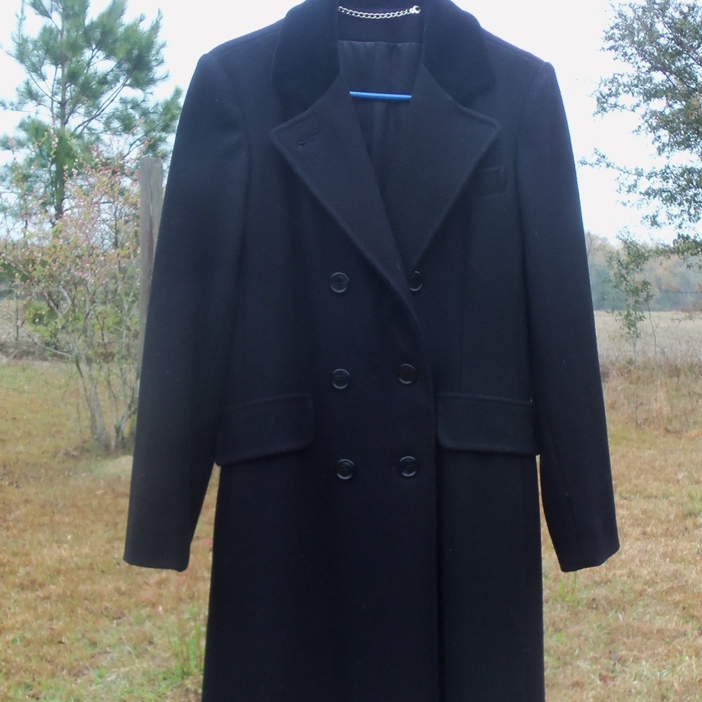 Lord & Taylor black long wool coat small medium
